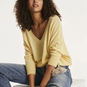Free People Cashmere Sweater | Muted Yellow | Size Medium |